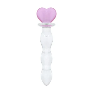Скляний анальний ланцюжок Gildo Glass Butt Plug Heart Shape No. 35