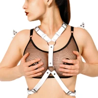 Жіноча портупея Art of Sex - Wings біла L-2XL, екошкіра — Переглянути зображення 2
