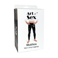Лаковані чоловічі легінси Art of Sex - Matthias, колір чорний, розмір S — Просмотреть изображение 3