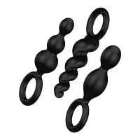 Набор анальных игрушек Satisfyer Plugs black (set of 3) - Booty Call  (м'яте паковання!!!) — Переглянути зображення 1