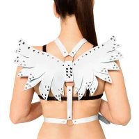 Жіноча портупея Art of Sex - Wings біла L-2XL, екошкіра — Переглянути зображення 1