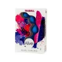 Анальні кульки Alive Triball Blue, силікон, макс. діаметр 2 см — Просмотреть изображение 2