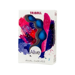 Анальні кульки Alive Triball Blue, силікон, макс. діаметр 2 см