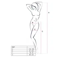 Сітчасті колготки з відкритим доступом Passion S015 One Size, White, імітація панчіх і трусиків — Переглянути зображення 4