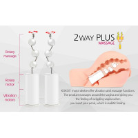 Мастурбатор-попка Kokos Oknyeo 2WayPlus с вибрацией и массажем, два входа: вагина и попка