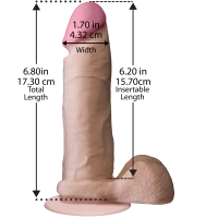 Фалоімітатор Doc Johnson The Realistic Cock 6 inch White – ULTRASKYN, Vack-U-Lock, діаметр 4,3 см — Просмотреть изображение 5