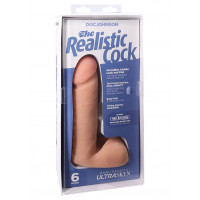 Фаллоимитатор Doc Johnson The Realistic Cock 6 inch White — ULTRASKYN, Vack-U-Lock, диаметр 4,3 см
