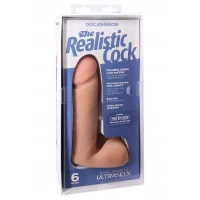 Фалоімітатор Doc Johnson The Realistic Cock 6 inch White – ULTRASKYN, Vack-U-Lock, діаметр 4,3 см — Просмотреть изображение 4