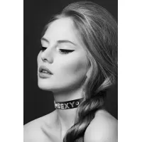 Чокер зі стразами Bijoux Pour Toi - SEXY, натуральна шкіра — Переглянути зображення 1