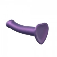 Насадка для страпону Strap-On-Me Mono Density Dildo Violet M, діам. 3,3 см, одношаровий силікон, гну — Просмотреть изображение 2