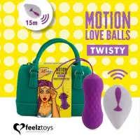Вагінальні кульки з масажем і вібрацією FeelzToys Motion Love Balls Twisty з пультом ДК, 7 режимів — Переглянути зображення 1