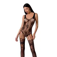 Ажурний бодістокінг з імітацією панчіх Passion BS074 black — Переглянути зображення 1