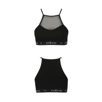 Спортивний топ з прозорою вставкою Passion PS006 TOP S, black — Переглянути зображення 5