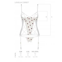 Корсет з підв'язками, стрінги Passion LOVELIA CORSET S/M, white — Просмотреть изображение 7