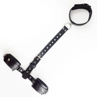 Фіксатори для шиї та рук Art of Sex - Bondage Set з натуральної шкіри, колір чорний — Переглянути зображення 6