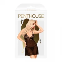 Мінісукня з мереживним ліфом та стрінгами Penthouse - Bedtime Story Black S/M — Переглянути зображення 3