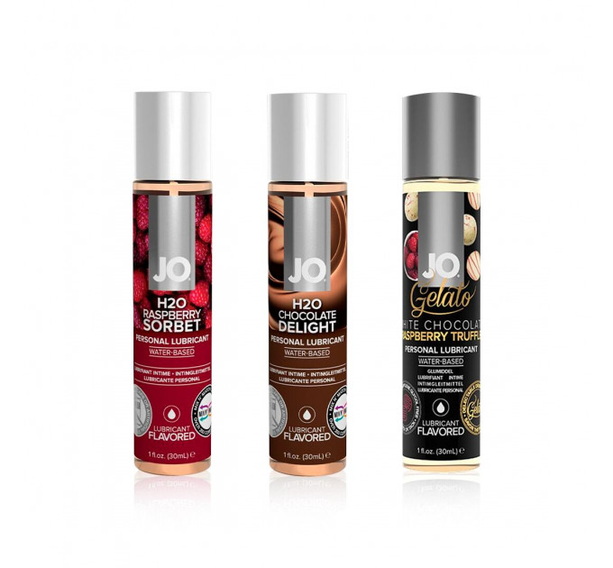 Набір «Малиновий рай», 3 смакові змазки System JO, віброкуля Rocks Off, кубики System JO