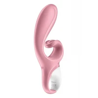 Смарт вібратор-кролик Satisfyer Hug Me Pink, 2 мотори, діаметр 4,2см, широка кліторальна частина — Переглянути зображення 3