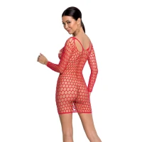 Бодістокінг-сукня з глибоким коміром Passion BS093 red, довгі рукави — Переглянути зображення 2