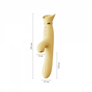 Вібратор з підігрівом та вакуумною стимуляцією клітора Zalo - ROSE Vibrator Lemon Yellow