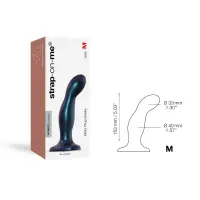 Дилдо Strap-On-Me DILDO PLUG SNAKY METALLIC BLUE, розмір M, діаметр 4 см, ввідна довжина 15,3 см — Переглянути зображення 4