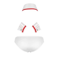 Комплект еротичної чоловічої білизни Passion 037 GREGORY XXL/XXXL White, труси, комірець, манжети — Просмотреть изображение 6