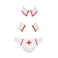 Комплект еротичної чоловічої білизни Passion 037 GREGORY XXL/XXXL White, труси, комірець, манжети — Просмотреть изображение 5