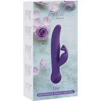 Вібратор-кролик Touch by SWAN - Trio Purple, сенсорне керування, ротація, діаметр 3,8 см — Переглянути зображення 7
