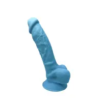 Фалоімітатор SilexD Johnny Blue (MODEL 1 size 7in), двошаровий, силікон+Silexpan, діаметр 3,8 см — Переглянути зображення 1