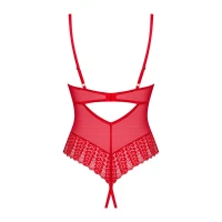 Боді з доступом Obsessive Ingridia crotchless teddy XL/2XL, червоне, відкриті груди — Просмотреть изображение 4