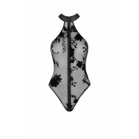 Боді Noir Handmade F314 Ego, L, black, сітка, халтер, високі вирізи, блискавка по всій довжині — Переглянути зображення 4