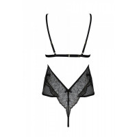 Боди Passion AMBERLY BODY black, L/XL, открытая спина, низ стринги