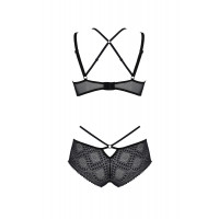 Комплект Passion DROSERA BIKINI black, XXL/XXXL, бюстгальтер и трусики-кюлоты