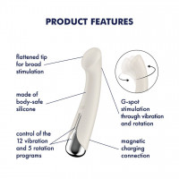 Вибратор с ротацией Satisfyer Spinning G-Spot 1 Beige, плоская площадка для стимуляции точки G — Просмотреть изображение 7