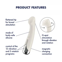 Вібратор з ротацією Satisfyer Spinning G-Spot 1 Beige, плоский майданчик для стимуляції точки G — Переглянути зображення 12
