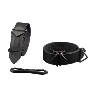 Фіксатори для рук та ніг LOCKINK Wristcuffs/Anklecuffs, чорні, натуральна шкіра
