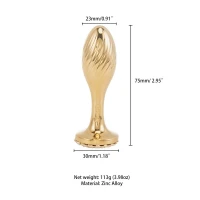 Металева анальна пробка LOCKINK SEVANDA Pearl Pear-shape Anal Plug, зі штучною перлиною — Переглянути зображення 8