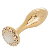 Металева анальна пробка LOCKINK SEVANDA Pearl Pear-shape Anal Plug, зі штучною перлиною — Переглянути зображення 1
