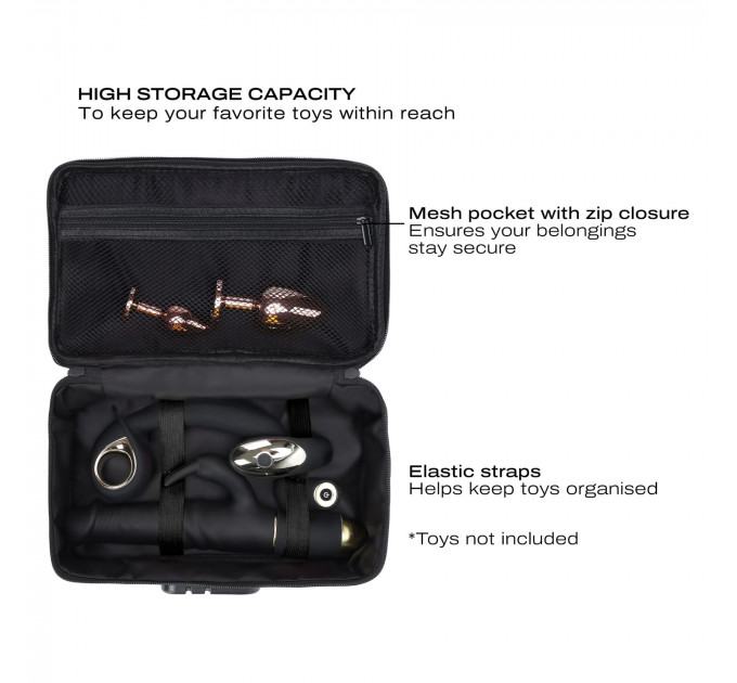 Кейс для іграшок Dorcel DISCREET BOX LUXURY GOLD, кодовий замок, 27×16×7,62 см