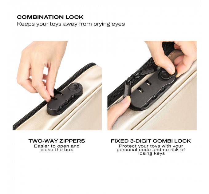 Кейс для іграшок Dorcel DISCREET BOX LUXURY GOLD, кодовий замок, 27×16×7,62 см