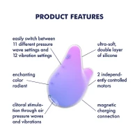 Вакуумний кліторальний стимулятор з вібрацією Satisfyer Mermaid Vibes Violet/Pink, 2 мотори — Просмотреть изображение 4