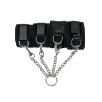 Хрестовина Punishment – Hog-Tie – Black, наручники + поножі на ланцюжку — Переглянути зображення 2