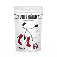 Хрестовина Punishment – Hog-Tie – Black, наручники + поножі на ланцюжку — Переглянути зображення 4