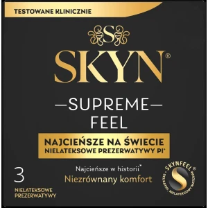 Ультратонкі безлатексні презервативи SKYN Supreme Feel 3 шт, 0,035 мм, природна текстура шкіри