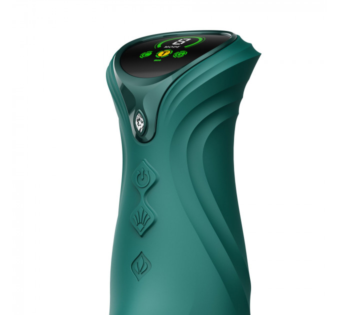 Смарт пульсатор-кролик з вібрацією Zalo Mose 2 Turquoise Green, підігрів до 42 °C, кристал Swarovski