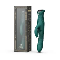 Смарт пульсатор-кролик з вібрацією Zalo Mose 2 Turquoise Green, підігрів до 42 °C, кристал Swarovski — Переглянути зображення 12