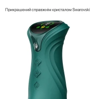 Смарт пульсатор-кролик з вібрацією Zalo Mose 2 Turquoise Green, підігрів до 42 °C, кристал Swarovski — Переглянути зображення 3