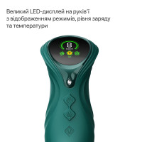 Смарт пульсатор-кролик с вибрацией Zalo Mose 2 Turquoise Green, подогрев до 42°C, кристалл Swarovski — Просмотреть изображение 8