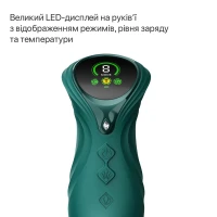 Смарт пульсатор-кролик з вібрацією Zalo Mose 2 Turquoise Green, підігрів до 42 °C, кристал Swarovski — Переглянути зображення 8