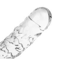 Скляний фалоімітатор Gildo Textured Glass Dildo No. 36 — Переглянути зображення 8
